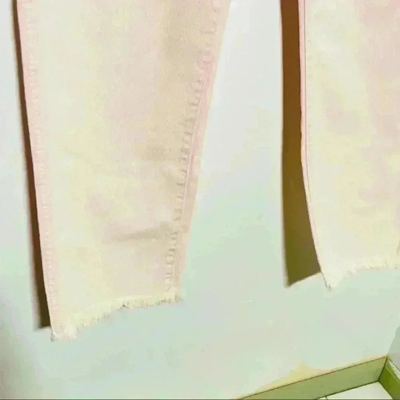 NWT 7 For All Mankind High Waist Cropped Straight Jeans in Mineral Pink - Picture 3 of 7